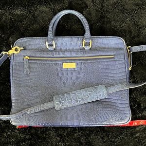 Brahmin women's briefcase in cobalt blue.